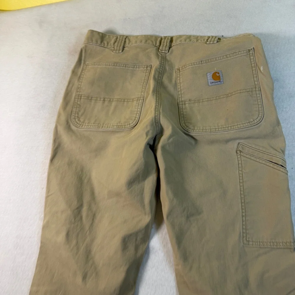 Carhartt Relaxed Fit Carpenter Pants Tan Canvas Mens‎ 32x30 Distressed Utility
